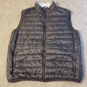 SKYR Mens XL Duck Down Puffer Vest Black Full Zip Sleeveless Lightweight Quilted